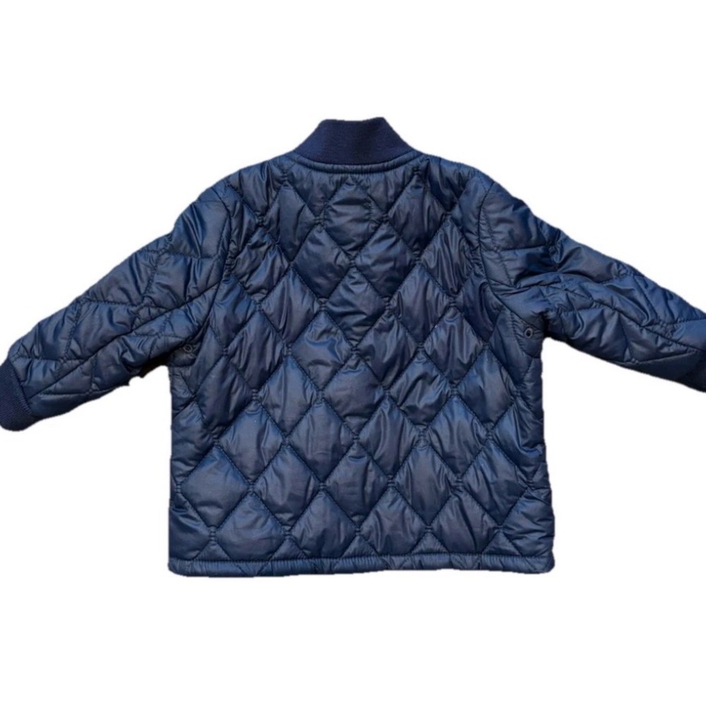 Polo Ralph Lauren Navy Blue Quilted Jacket Red Pony Logo Baby Child Size 9 Mo - Picture 2 of 5